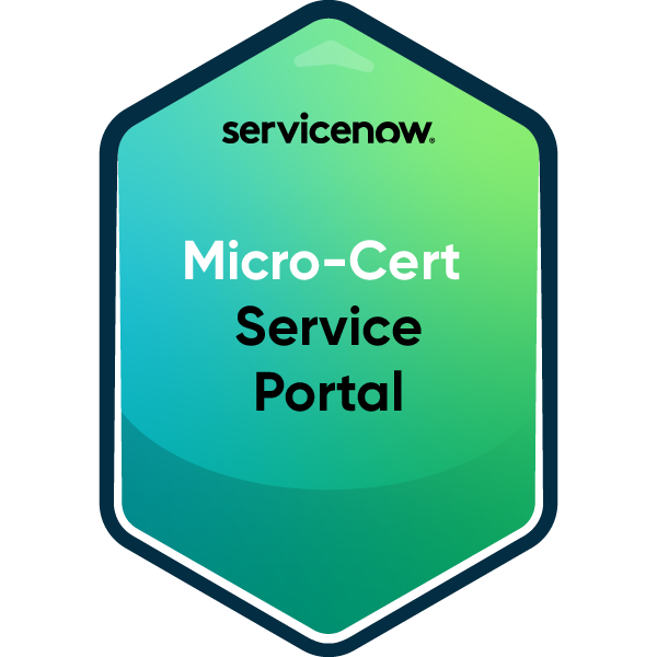 ServiceNow Service Portal Certification Badge