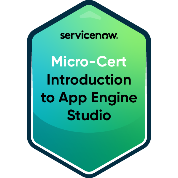 ServiceNow App Engine Studio Micro Certification Badge