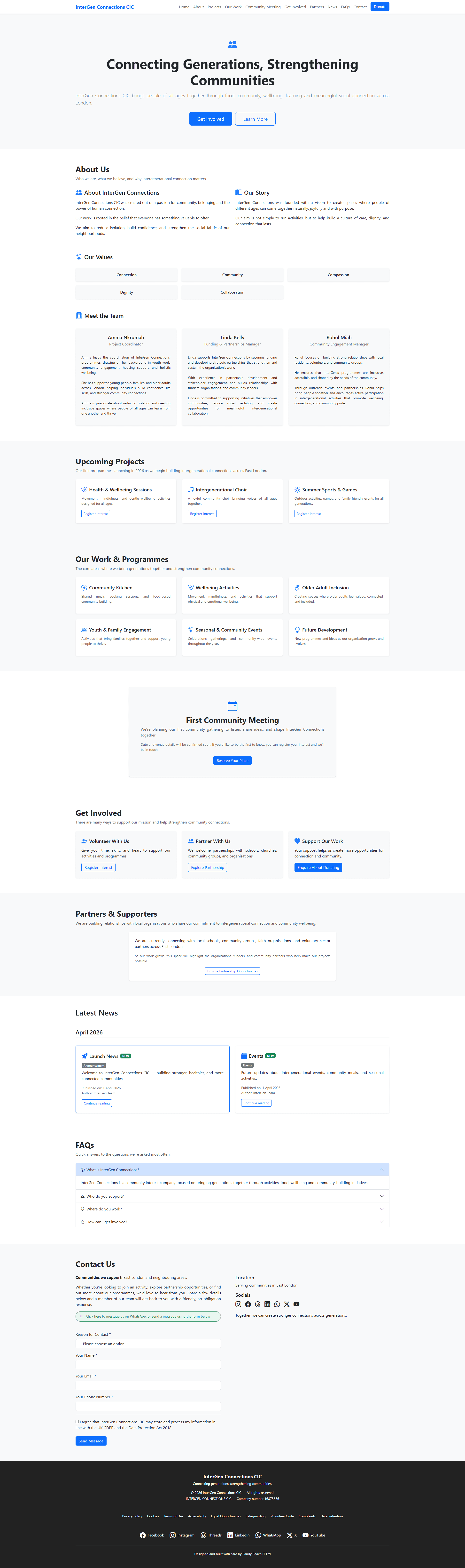 Intergen Connections website preview