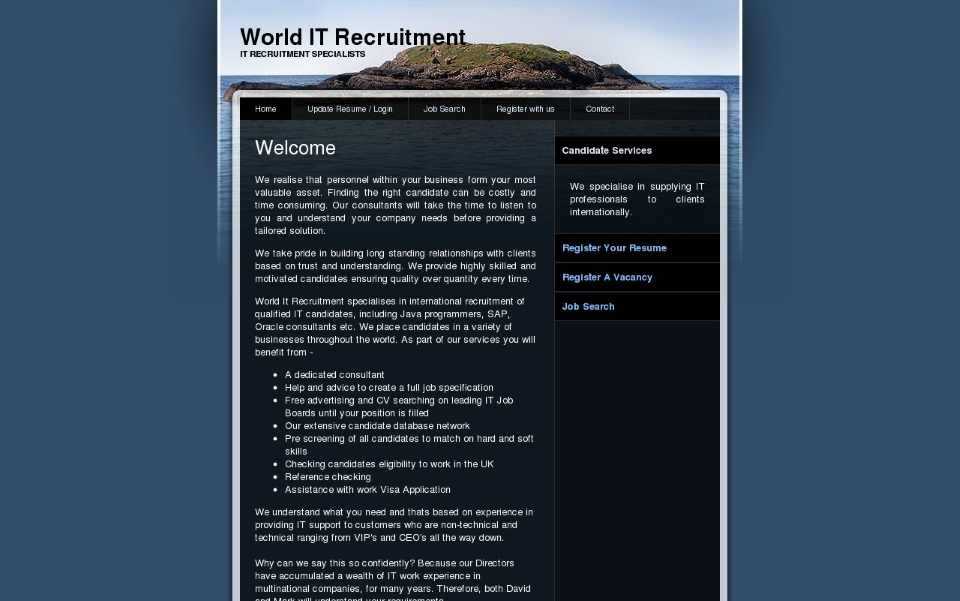 World IT Recruitment portal preview